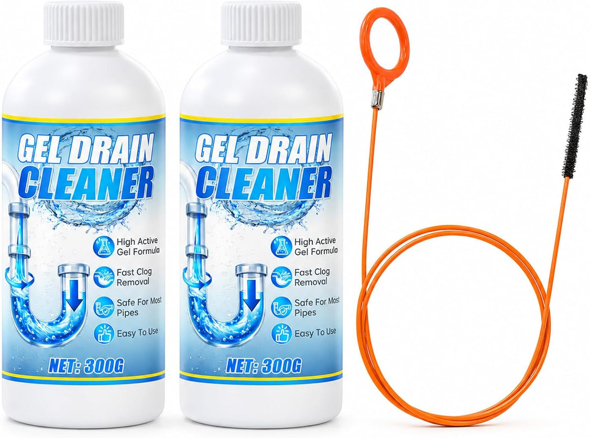 Gel Drain Cleaner Clog Remover with Drain Clog, 600g 2 Pack