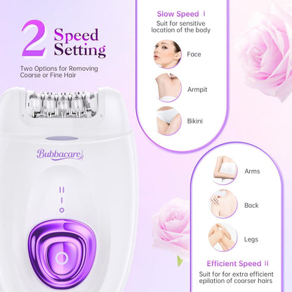 Epilator for Women, Epilators Hair Removal for Women, 2 in 1 Hair Removal Device with LED Light & USB Rechargeable, Electric Shaver for Legs,Underarms,Bikini and Full Body