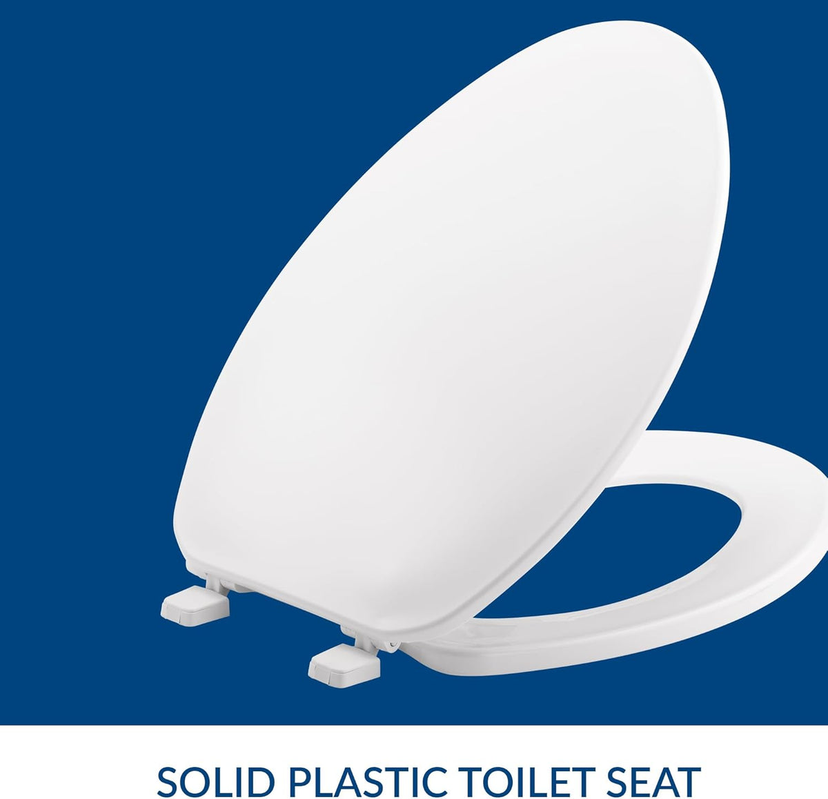170 Durable Plastic Toilet Seat, Elongated, White | Durable, lightweight plastic resists wear, stains and is easy to wipe clean, Top-Tite hinges for fast easy installation, 170