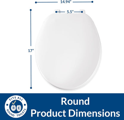 170 Durable Plastic Toilet Seat, Elongated, White | Durable, lightweight plastic resists wear, stains and is easy to wipe clean, Top-Tite hinges for fast easy installation, 170