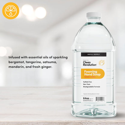 Foaming Hand Soap Refill Supply Container, Ready to Use Formula, Fragrance Free, 64 Fl Oz