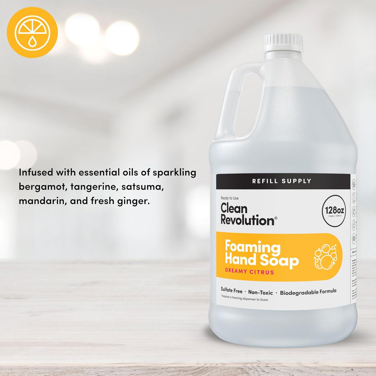 Foaming Hand Soap Refill Supply Container, Ready to Use Formula, Fragrance Free, 64 Fl Oz
