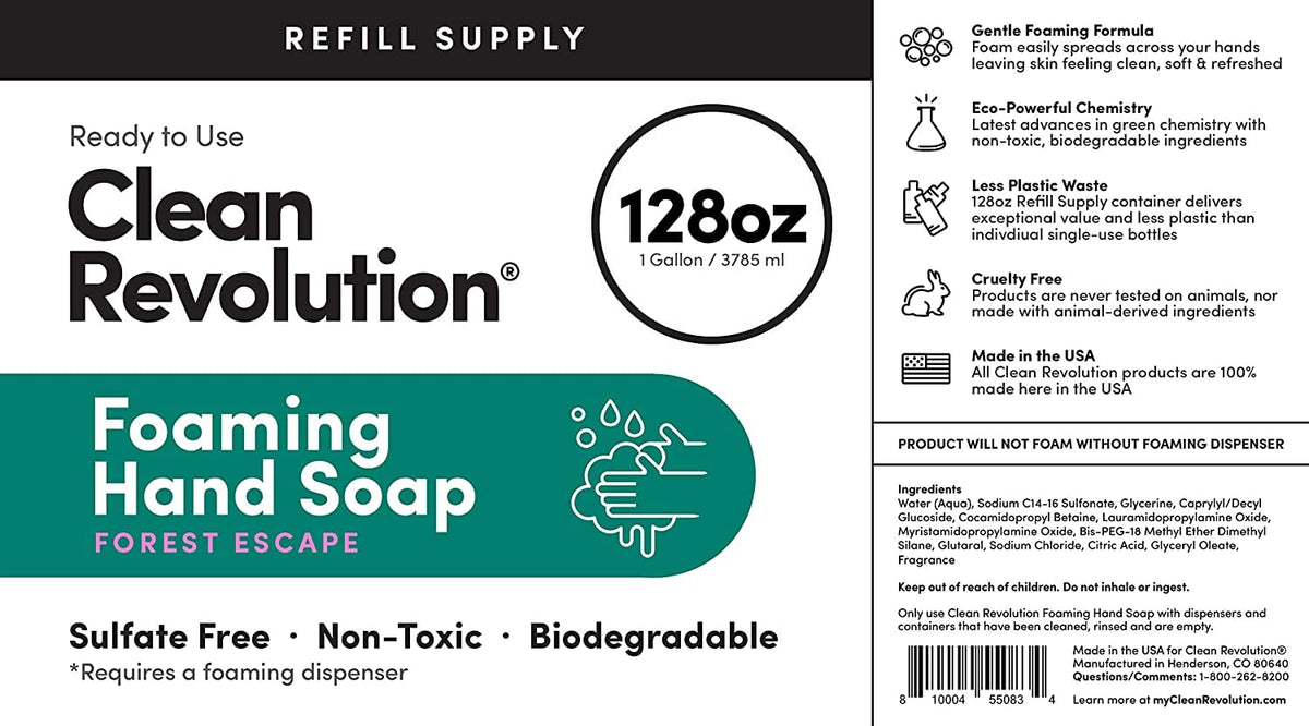 Foaming Hand Soap Refill Supply Container, Ready to Use Formula, Fragrance Free, 64 Fl Oz