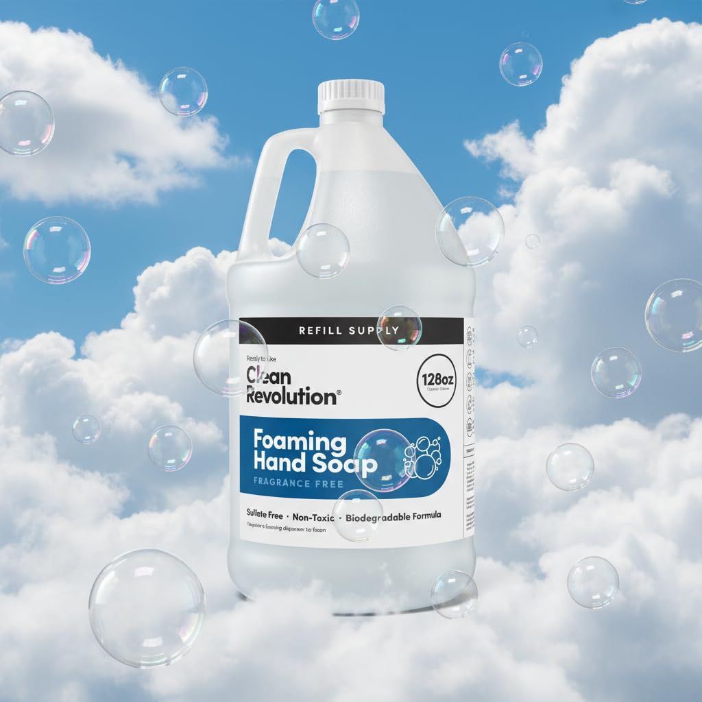 Foaming Hand Soap Refill Supply Container, Ready to Use Formula, Fragrance Free, 64 Fl Oz