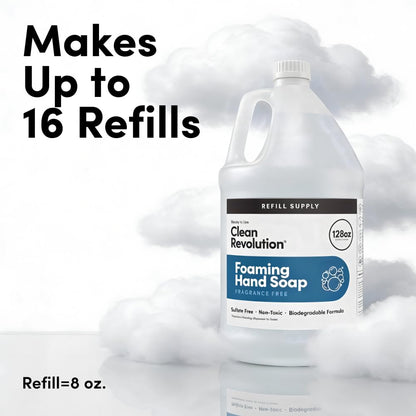 Foaming Hand Soap Refill Supply Container, Ready to Use Formula, Fragrance Free, 64 Fl Oz