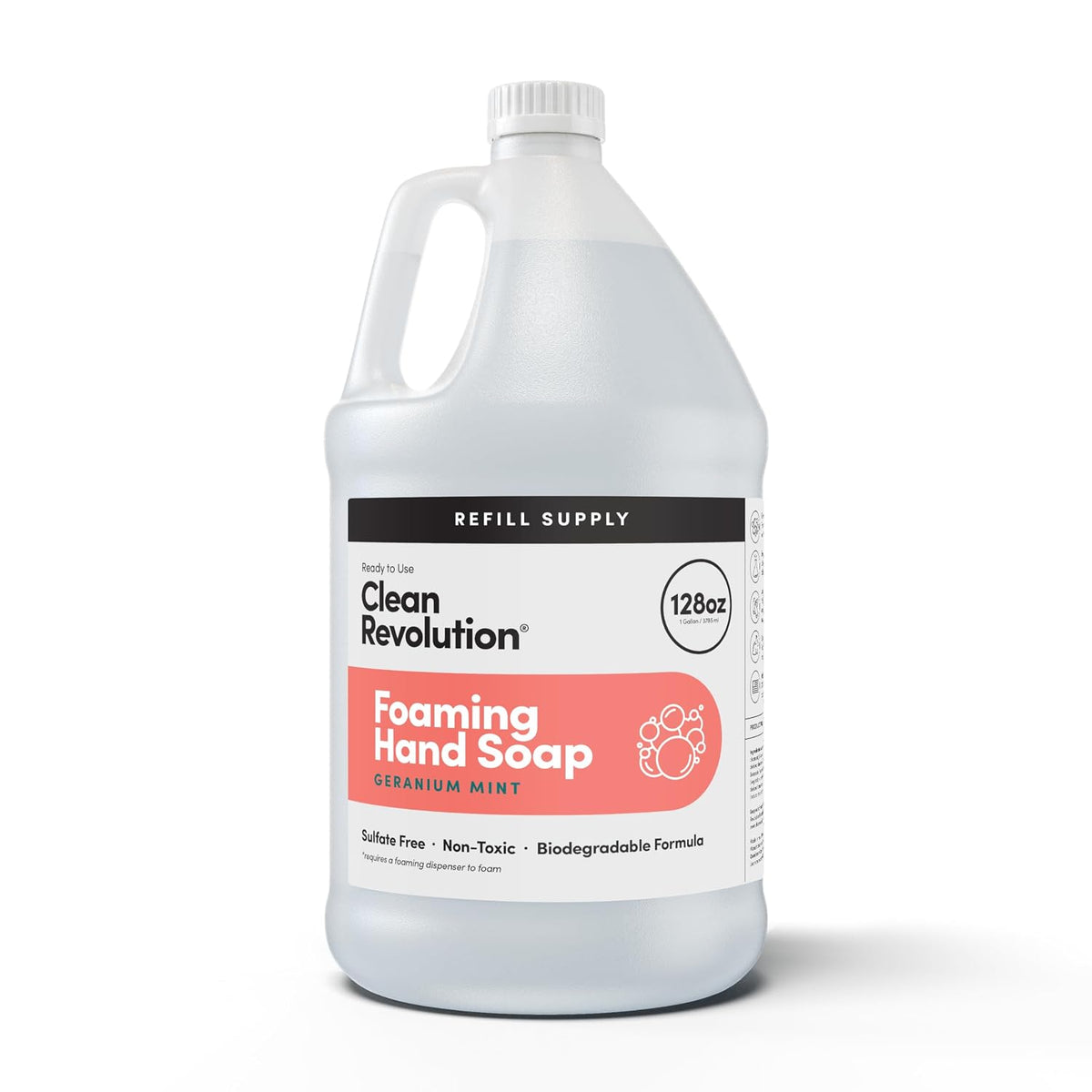 Foaming Hand Soap Refill Supply Container, Ready to Use Formula, Fragrance Free, 64 Fl Oz