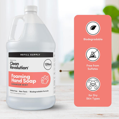 Foaming Hand Soap Refill Supply Container, Ready to Use Formula, Fragrance Free, 64 Fl Oz