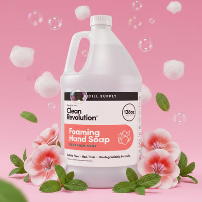Foaming Hand Soap Refill Supply Container, Ready to Use Formula, Fragrance Free, 64 Fl Oz