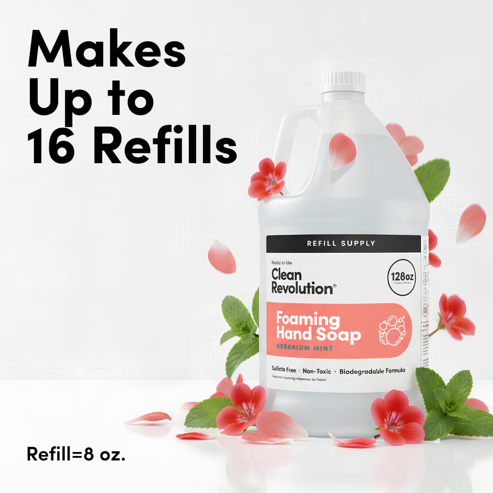 Foaming Hand Soap Refill Supply Container, Ready to Use Formula, Fragrance Free, 64 Fl Oz