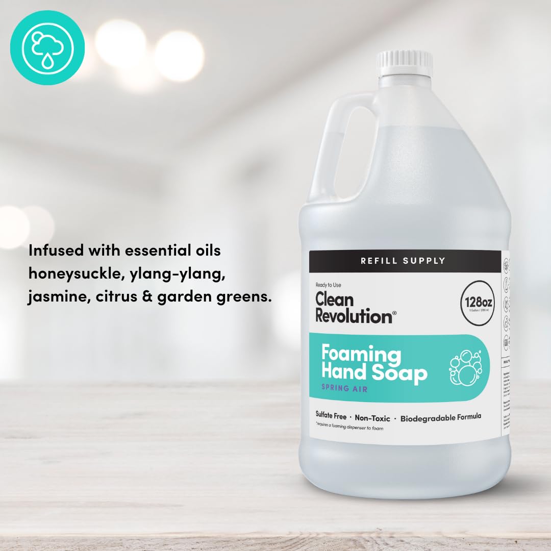 Foaming Hand Soap Refill Supply Container, Ready to Use Formula, Fragrance Free, 64 Fl Oz