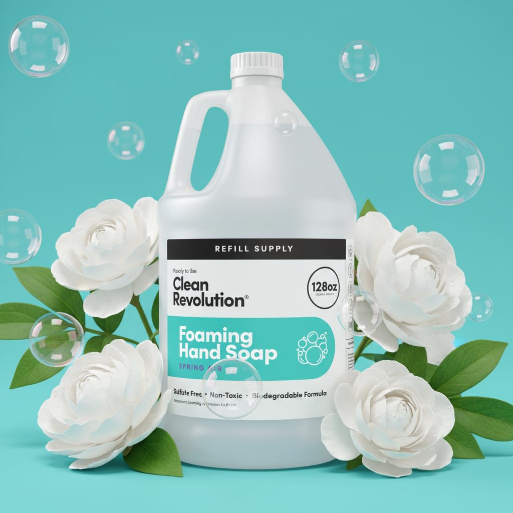 Foaming Hand Soap Refill Supply Container, Ready to Use Formula, Fragrance Free, 64 Fl Oz