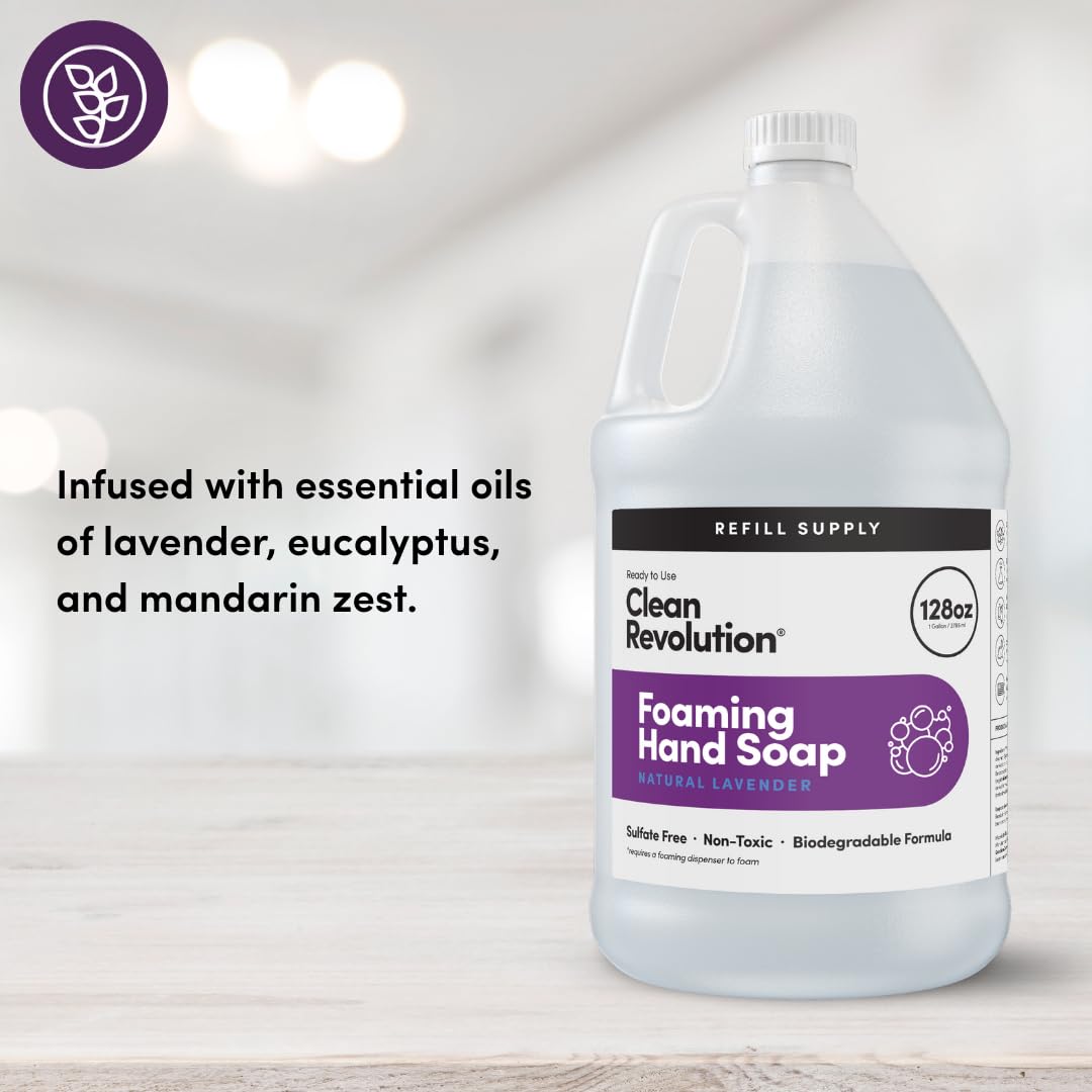 Foaming Hand Soap Refill Supply Container, Ready to Use Formula, Fragrance Free, 64 Fl Oz