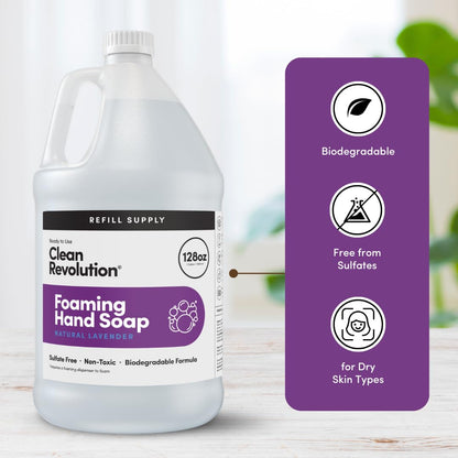 Foaming Hand Soap Refill Supply Container, Ready to Use Formula, Fragrance Free, 64 Fl Oz