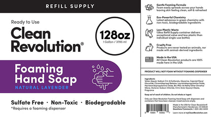 Foaming Hand Soap Refill Supply Container, Ready to Use Formula, Fragrance Free, 64 Fl Oz
