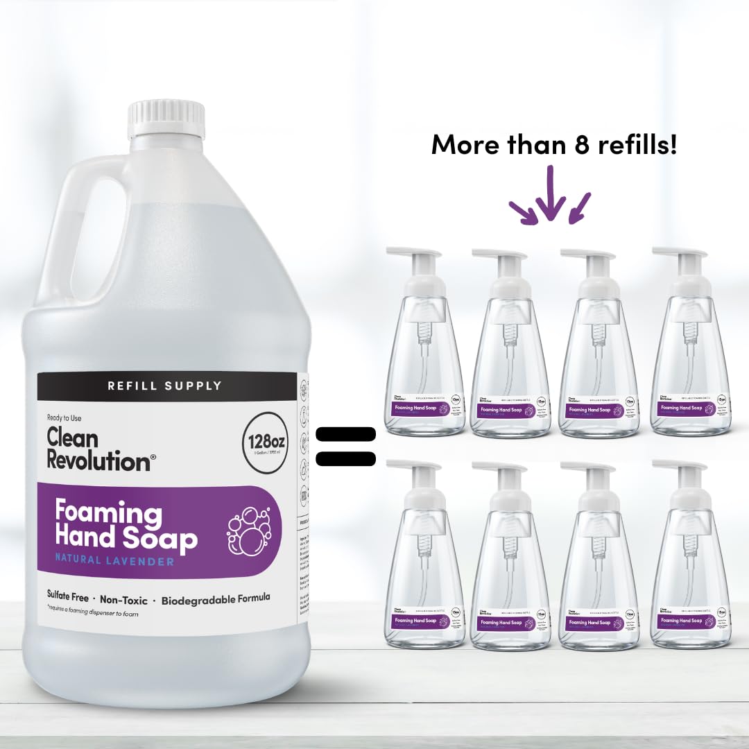 Foaming Hand Soap Refill Supply Container, Ready to Use Formula, Fragrance Free, 64 Fl Oz