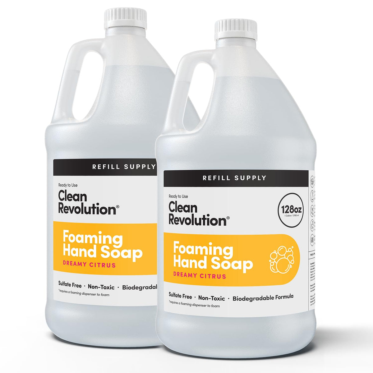 Foaming Hand Soap Refill Supply Container, Ready to Use Formula, Fragrance Free, 64 Fl Oz