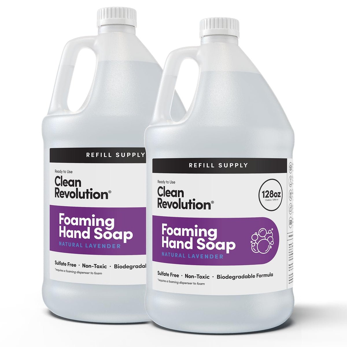 Foaming Hand Soap Refill Supply Container, Ready to Use Formula, Fragrance Free, 64 Fl Oz