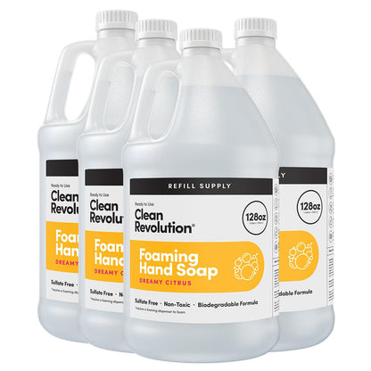 Foaming Hand Soap Refill Supply Container, Ready to Use Formula, Fragrance Free, 64 Fl Oz