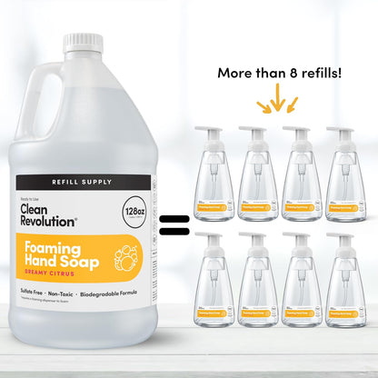 Foaming Hand Soap Refill Supply Container, Ready to Use Formula, Fragrance Free, 64 Fl Oz