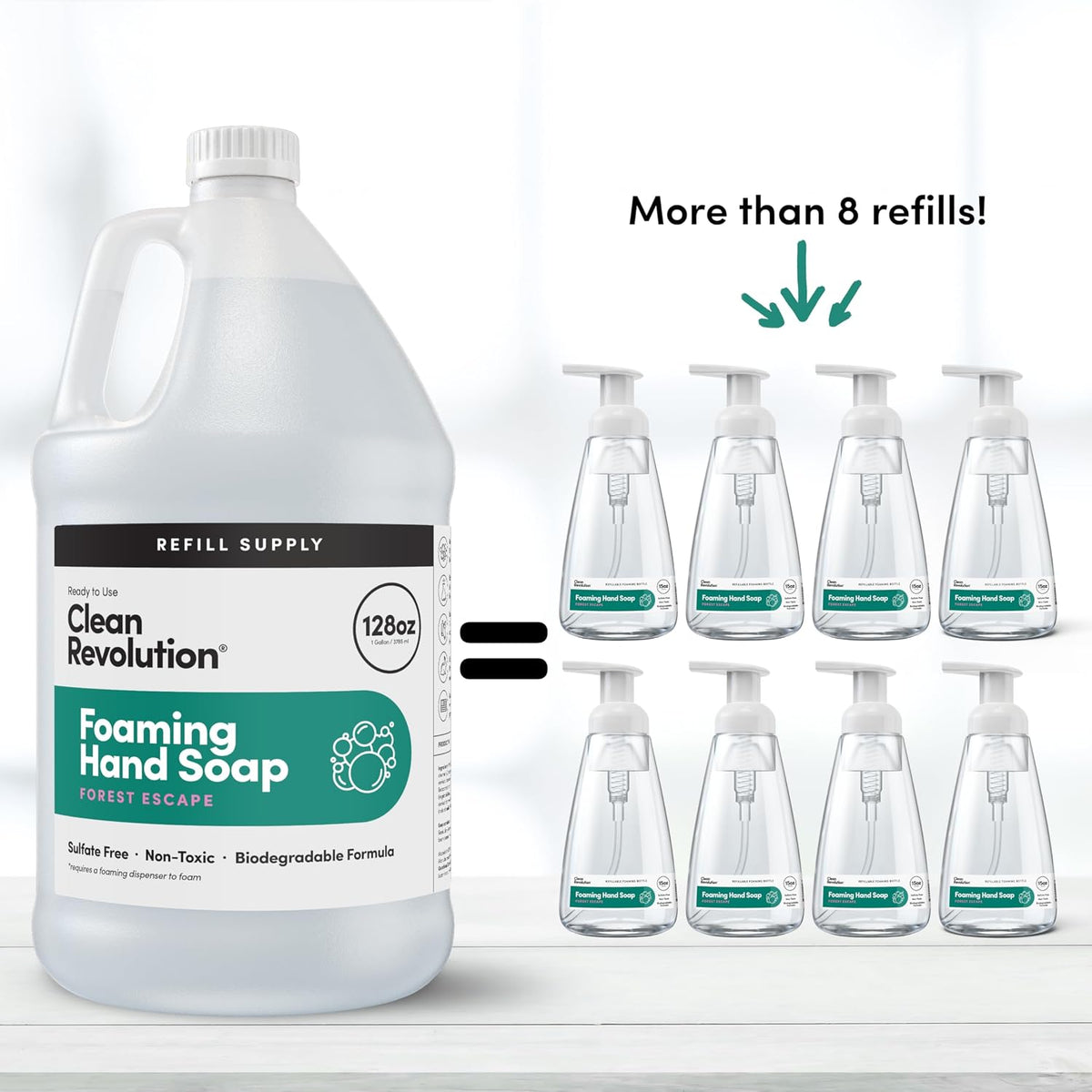 Foaming Hand Soap Refill Supply Container, Ready to Use Formula, Fragrance Free, 64 Fl Oz