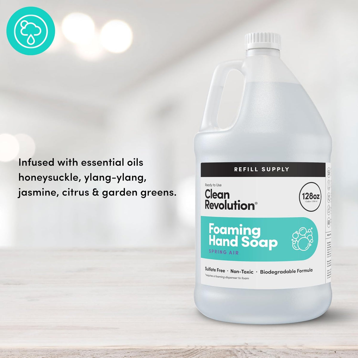 Foaming Hand Soap Refill Supply Container, Ready to Use Formula, Fragrance Free, 64 Fl Oz