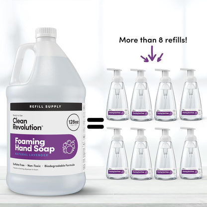 Foaming Hand Soap Refill Supply Container, Ready to Use Formula, Fragrance Free, 64 Fl Oz