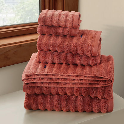 Textured Light Blue 6 Piece Towel Set, Solid Color Themed, Oeko-TEX Certified Confidence