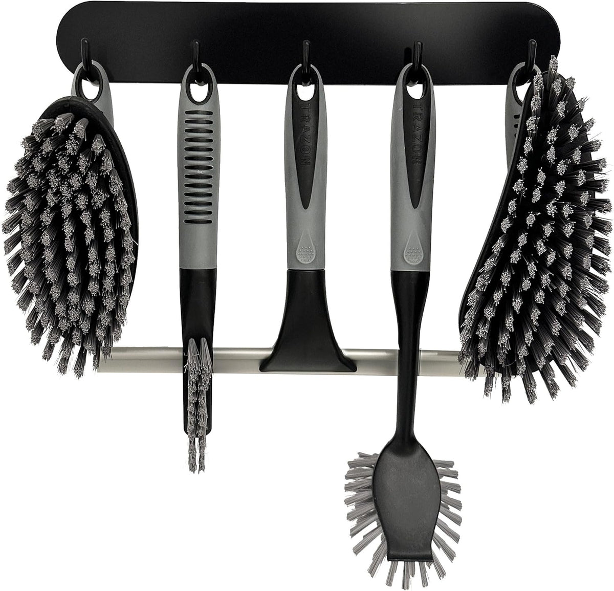 Scrub Brush Set of 3pcs - Cleaning Shower Scrubber with Ergonomic Handle and Durable Bristles - Grout Cleaner Brush - Scrub Brushes for Cleaning Bathroom/Shower/Tile/Kitchen/Floor/Bathtub/Carpet