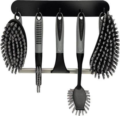 Scrub Brush Set of 3pcs - Cleaning Shower Scrubber with Ergonomic Handle and Durable Bristles - Grout Cleaner Brush - Scrub Brushes for Cleaning Bathroom/Shower/Tile/Kitchen/Floor/Bathtub/Carpet