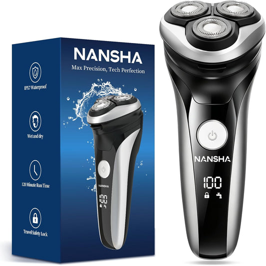 Electric Razor for Men with Pop-Up Trimmer, 100% Waterproof Electric Shaver, Rechargeable Cordless Shavers for Men, Type-C, 140Mins Runtime, Plug & Play, Black (Black)