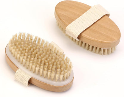 2Pcs Dry Body Brush for Lymphatic Drainage and Exfoliation