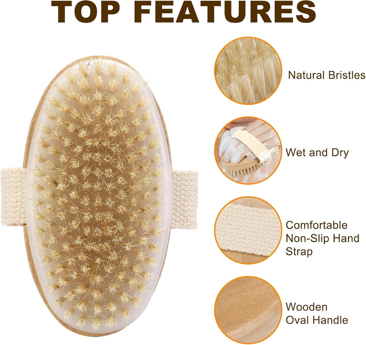 2Pcs Dry Body Brush for Lymphatic Drainage and Exfoliation
