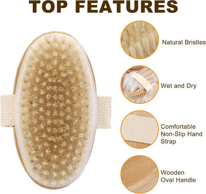 2Pcs Dry Body Brush for Lymphatic Drainage and Exfoliation