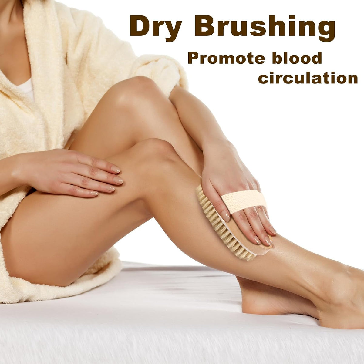2Pcs Dry Body Brush for Lymphatic Drainage and Exfoliation