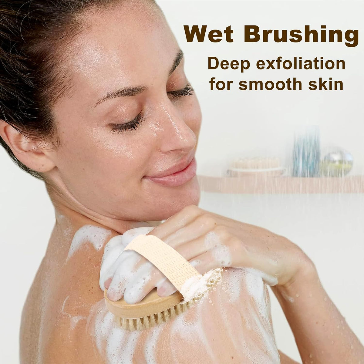 2Pcs Dry Body Brush for Lymphatic Drainage and Exfoliation