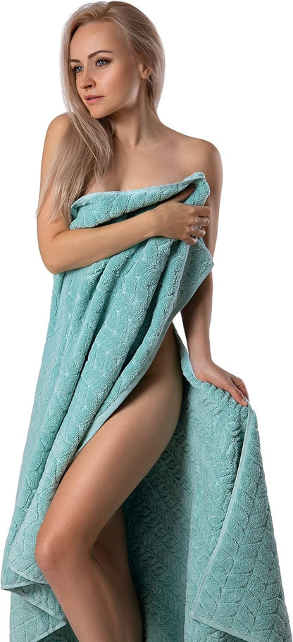 BAGNO MILANO Certified Organic Turkish Cotton Bath Towels, Luxury Jacquard Absorbent, Ultra Soft-Plush Organic Towel Set (Grey, Towel Set of 6)