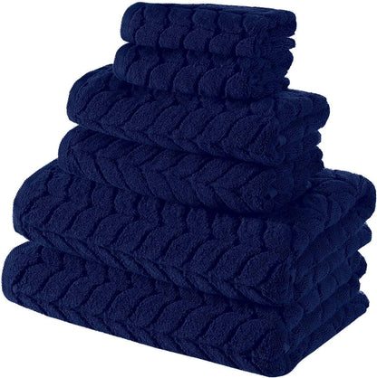 BAGNO MILANO Certified Organic Turkish Cotton Bath Towels, Luxury Jacquard Absorbent, Ultra Soft-Plush Organic Towel Set (Grey, Towel Set of 6)