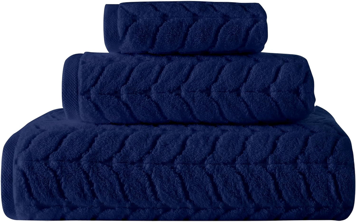 BAGNO MILANO Certified Organic Turkish Cotton Bath Towels, Luxury Jacquard Absorbent, Ultra Soft-Plush Organic Towel Set (Grey, Towel Set of 6)