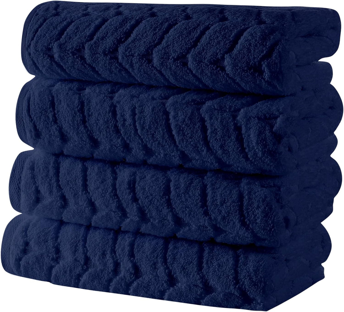 BAGNO MILANO Certified Organic Turkish Cotton Bath Towels, Luxury Jacquard Absorbent, Ultra Soft-Plush Organic Towel Set (Grey, Towel Set of 6)