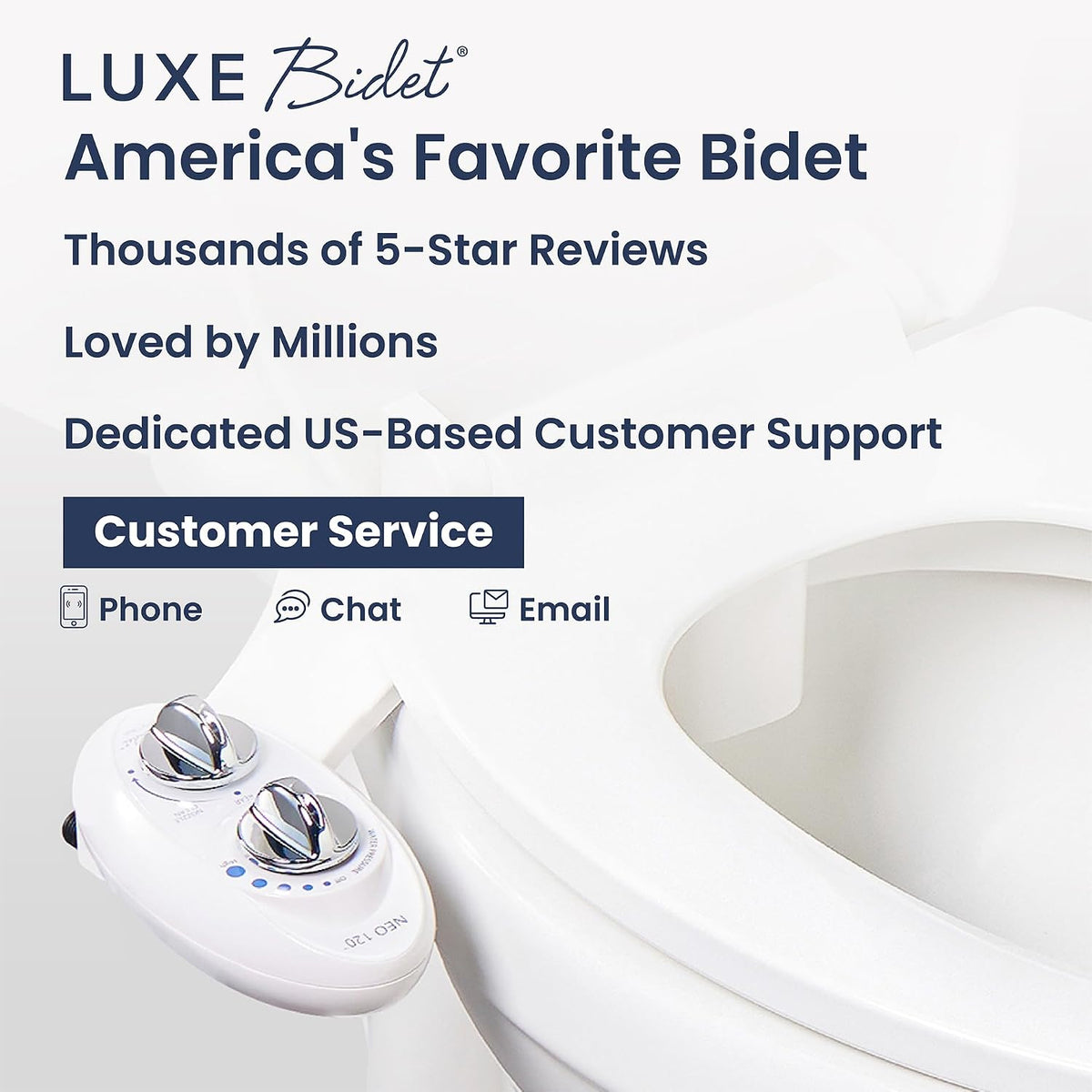 NEO 120 - Bidet Attachment for Toilet Seat, White