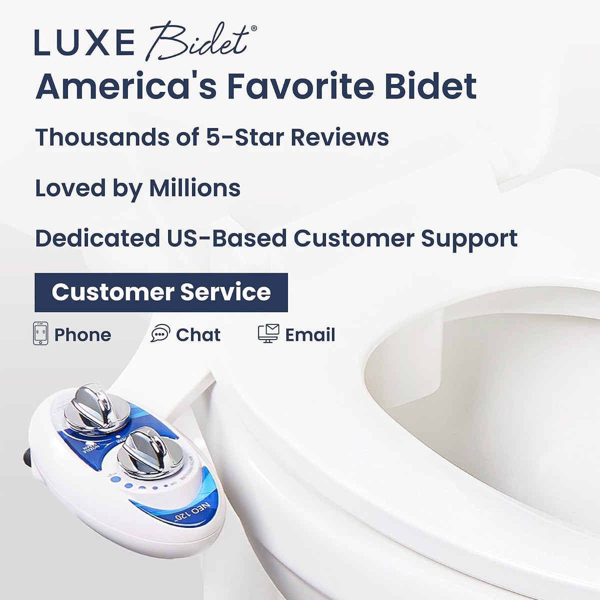 NEO 120 - Bidet Attachment for Toilet Seat, White