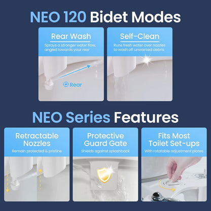 NEO 120 - Bidet Attachment for Toilet Seat, White
