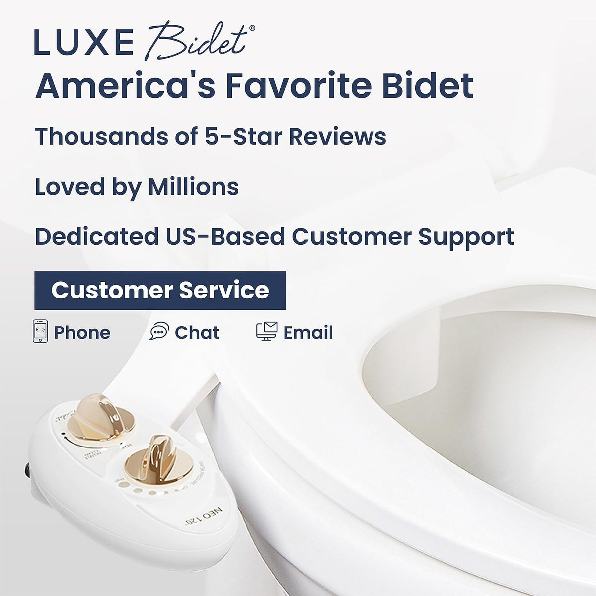 NEO 120 - Bidet Attachment for Toilet Seat, White