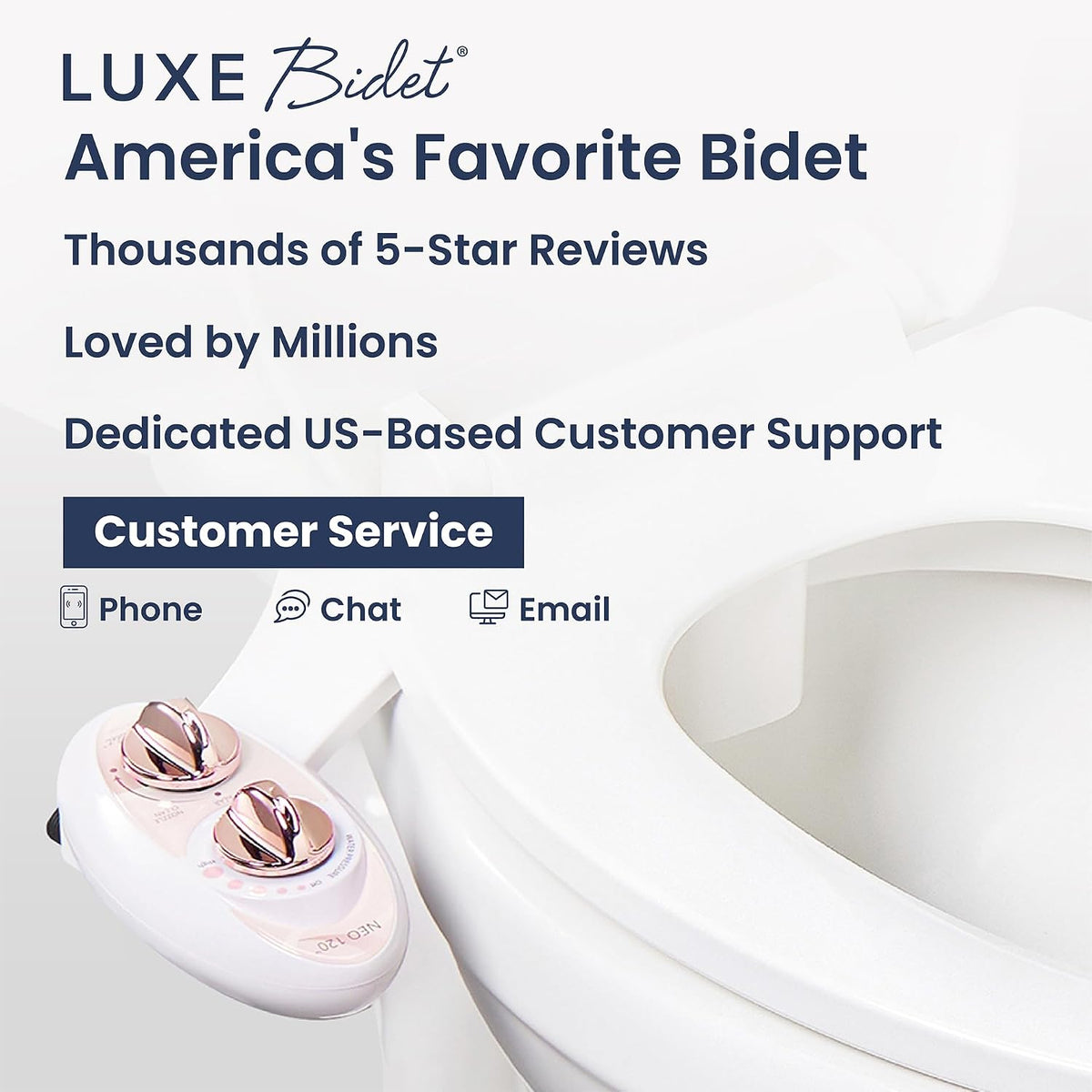NEO 120 - Bidet Attachment for Toilet Seat, White