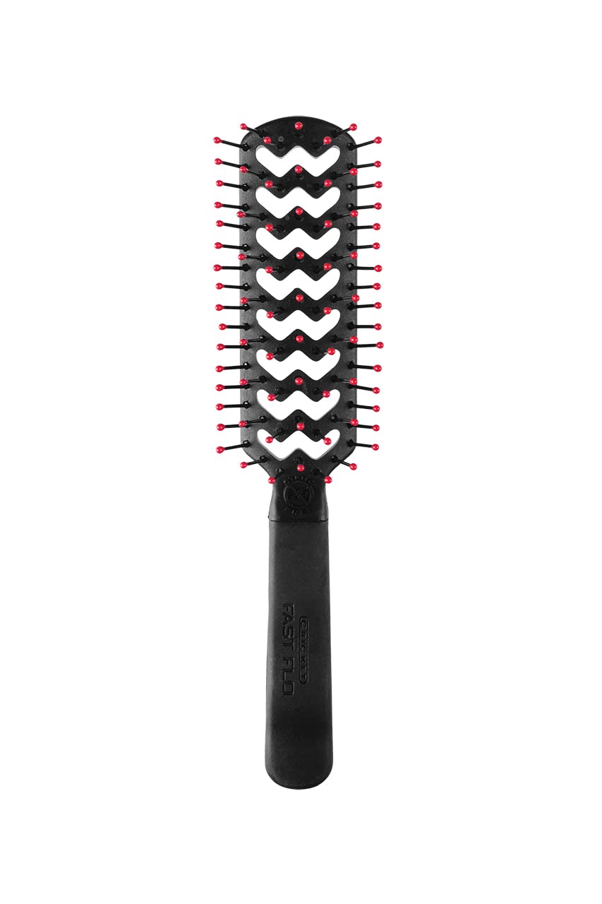 Cricket Static Free Fast Flo Vent Hair Brush - Quick Blow Drying, Easy Styling, and Tangle-Free Detangling for All Hair Types, Long, Short, Thick, Thin, Curly, Straight, and Wavy