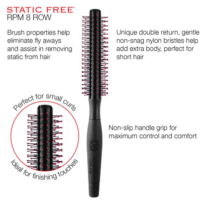 Cricket Static Free Fast Flo Vent Hair Brush - Quick Blow Drying, Easy Styling, and Tangle-Free Detangling for All Hair Types, Long, Short, Thick, Thin, Curly, Straight, and Wavy