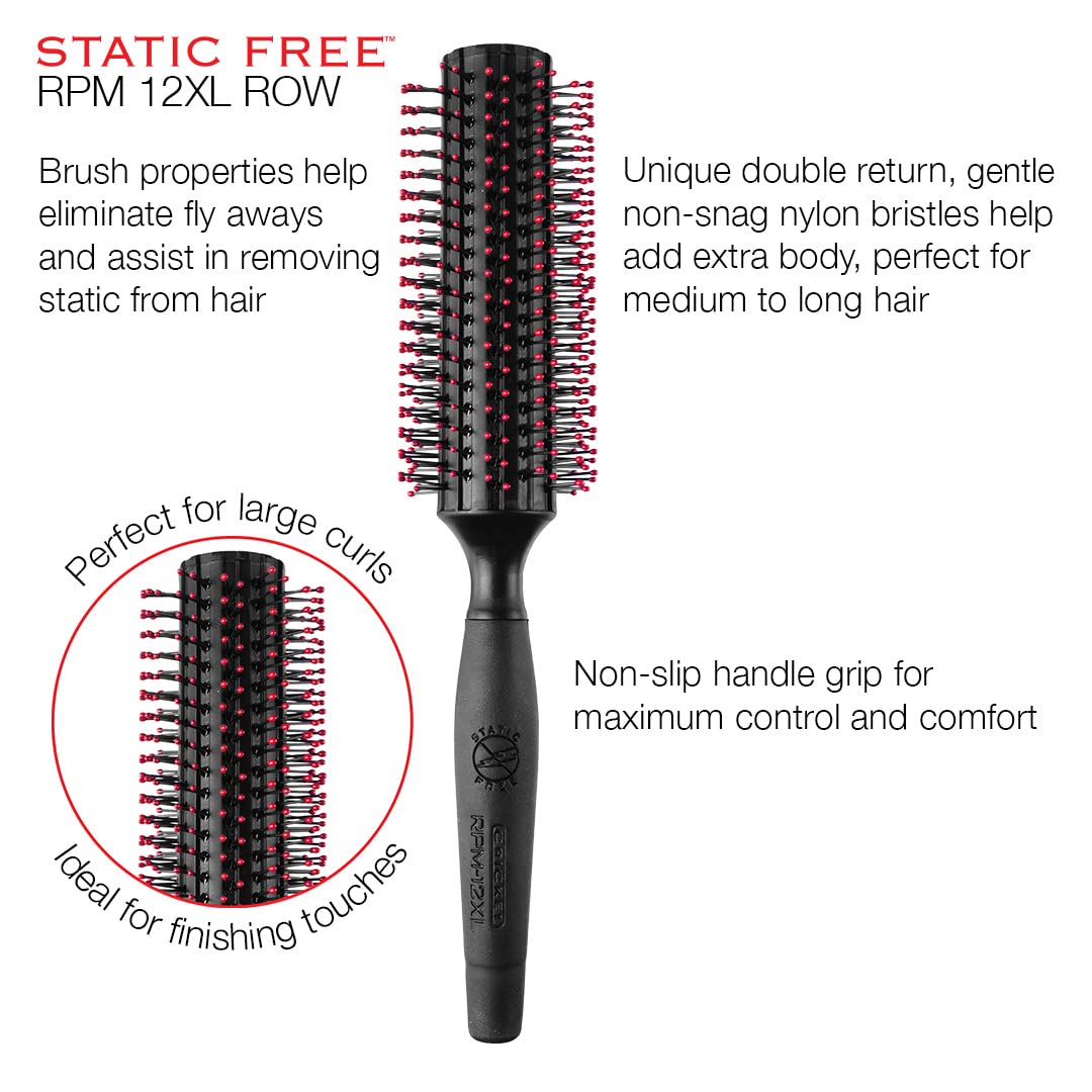 Cricket Static Free Fast Flo Vent Hair Brush - Quick Blow Drying, Easy Styling, and Tangle-Free Detangling for All Hair Types, Long, Short, Thick, Thin, Curly, Straight, and Wavy