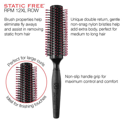 Cricket Static Free Fast Flo Vent Hair Brush - Quick Blow Drying, Easy Styling, and Tangle-Free Detangling for All Hair Types, Long, Short, Thick, Thin, Curly, Straight, and Wavy