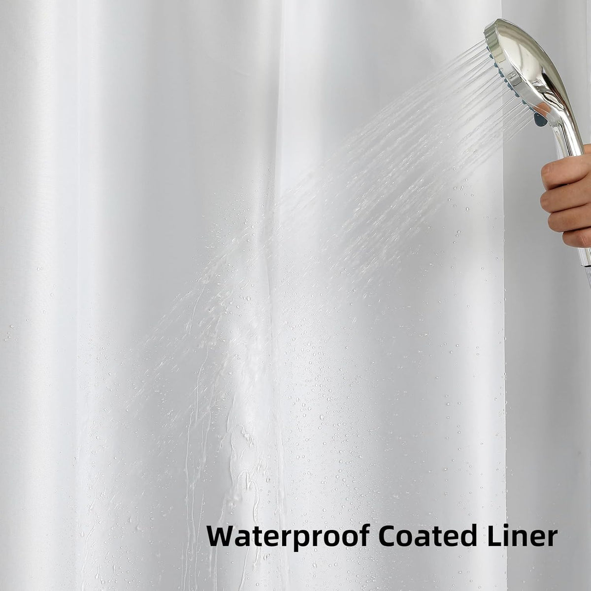 Sage Green No Hook Waffle Shower Curtain Set, 72 x 75 Inch