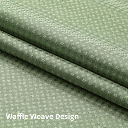 Sage Green No Hook Waffle Shower Curtain Set, 72 x 75 Inch